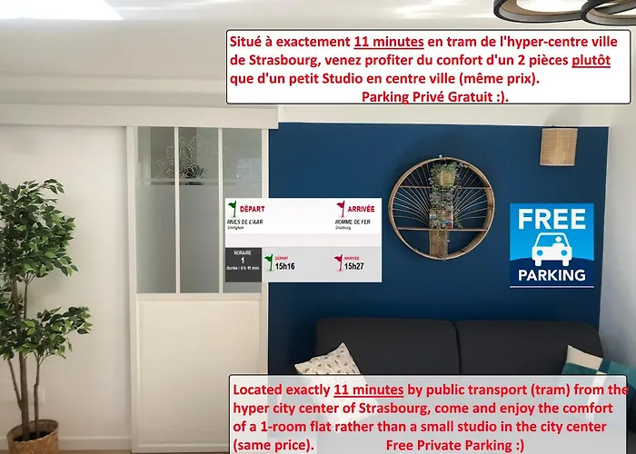 T2 - Tram Direct Strasbourg Centre Ville En 11 Min - Parking Gratuit