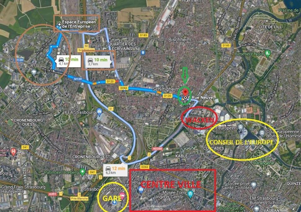 T2 - Tram Direct Strasbourg Centre En 11 Min - Parking Gratuit Schiltigheim